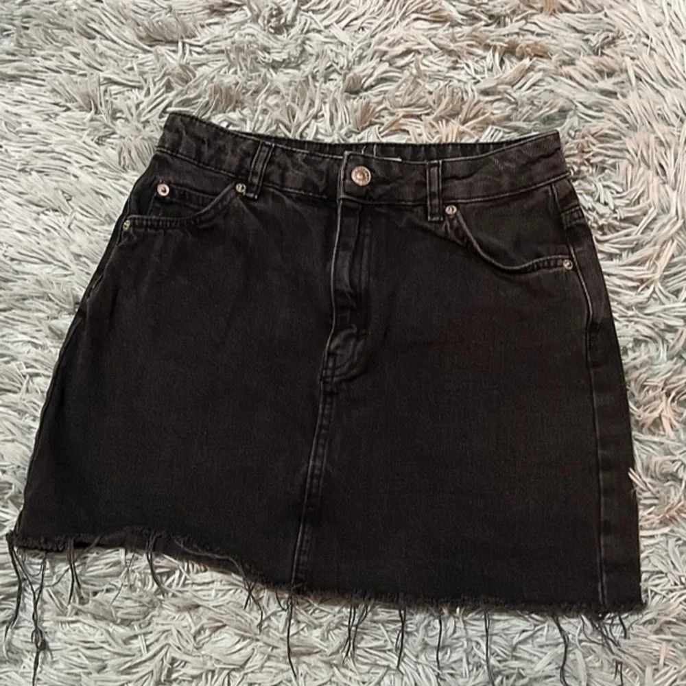 Topshop Moto Raw Hem Denim Skirt